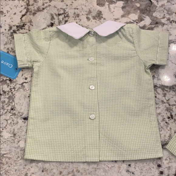 2 piece set green gingham with Peter Pan collar - Picture 6 of 6
